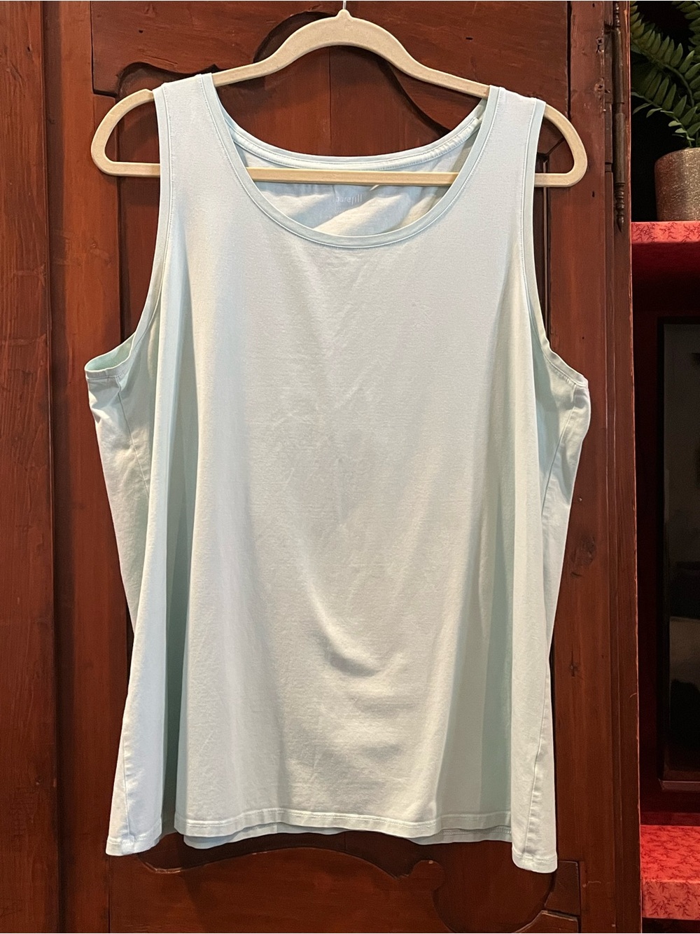 Women's Light Aqua Scoop Neck Tank Top